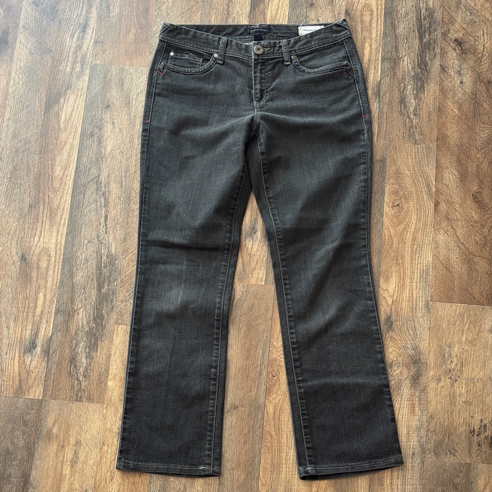 Tommy Hilfiger Black Denim Mid Rise Straight Leg Casual Jeans size 8